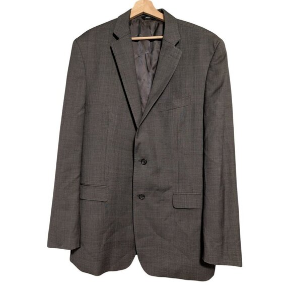 Lauren Ralph Lauren 100% Wool Blazer Men's Size 48L Slim Glen Check Plaid Brown - Picture 1 of 10